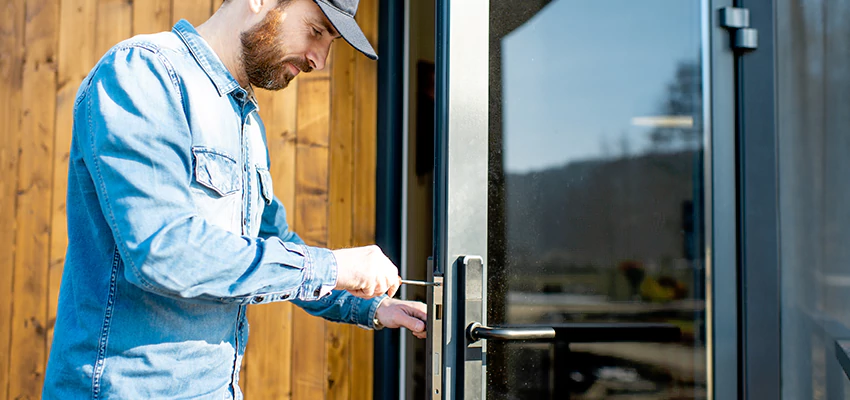 Frameless Glass Storefront Door Locks Replacement in Wilmette
